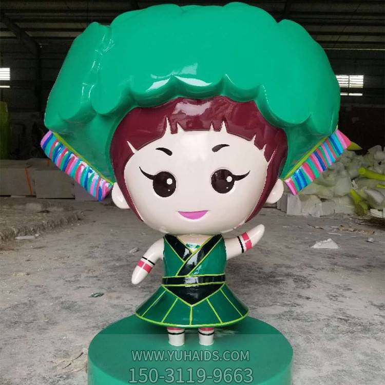 玻璃钢卡通少数民族少女游乐园装饰公仔摆件博鱼网页版