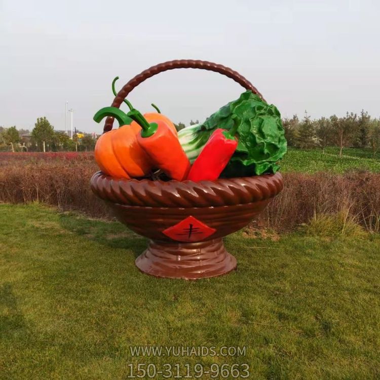 玻璃钢大型丰收蔬菜博鱼网页版篮子园林草地博鱼网页版