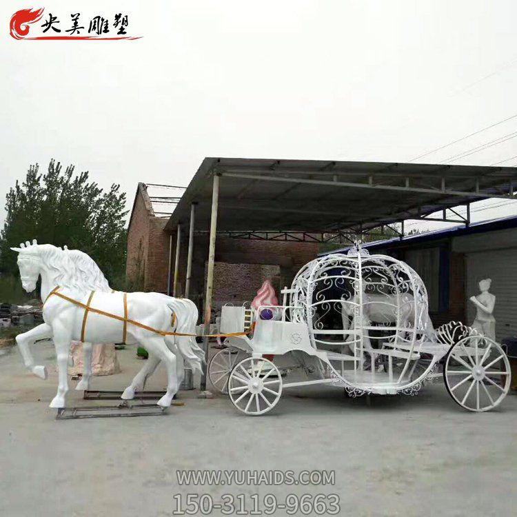 景点小区 摆放玻璃钢马拉不锈钢镂空南瓜车博鱼网页版