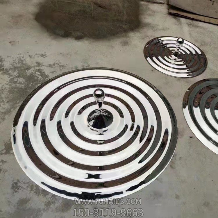 不锈钢水波纹圆盘涟漪水滴定制户外景观小品博鱼网页版