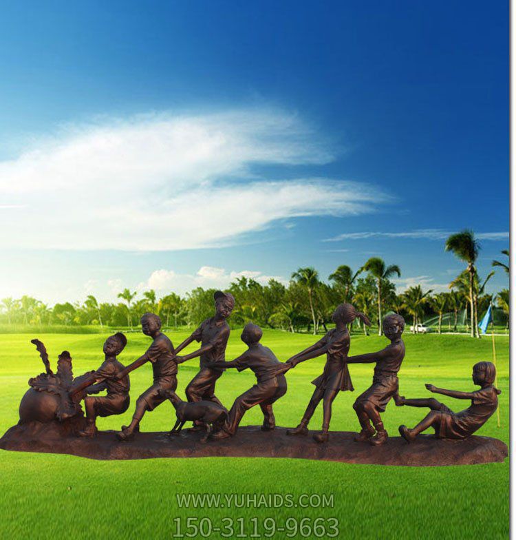 户外公园玻璃钢仿铜拔萝卜儿童博鱼网页版