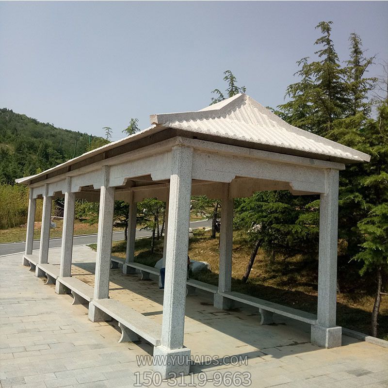 森林公园仿古建大理石长廊座椅休息凉亭博鱼网页版