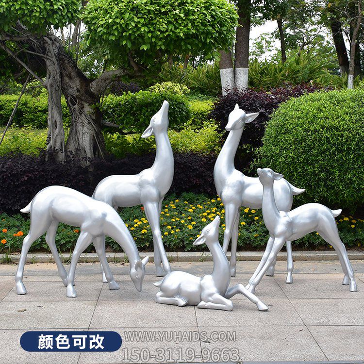 玻璃钢纯色梅花鹿博鱼网页版，颜色可改