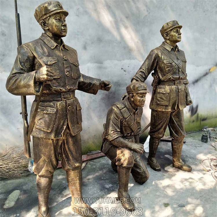 玻璃钢仿铜八路军人物景区园林博鱼网页版