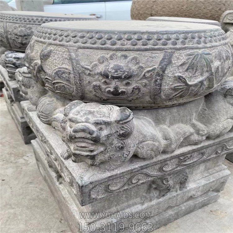 青石雕刻柱墩石 房屋庭院仿古建石柱墩博鱼网页版