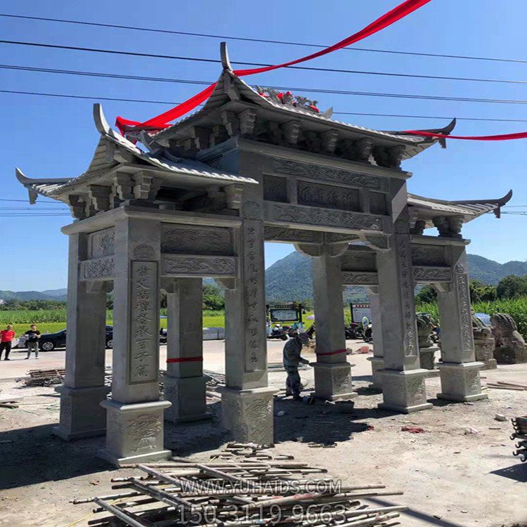 仿古做旧大理石石雕牌坊博鱼网页版