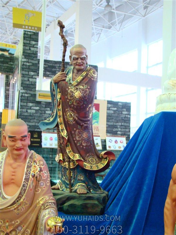 寺庙广场大型景观玻璃钢彩绘十八罗汉博鱼网页版