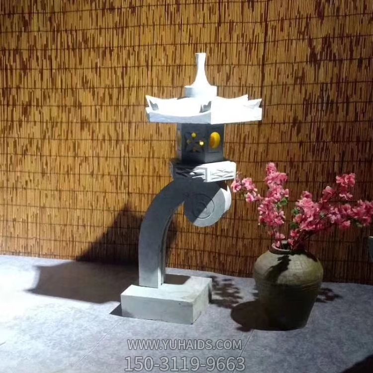 石灯笼日式仿古青石户外花园摆件太阳能石灯博鱼网页版