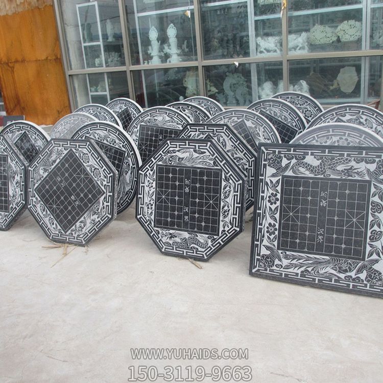 青石石雕仿古做旧棋盘格石桌石凳博鱼网页版