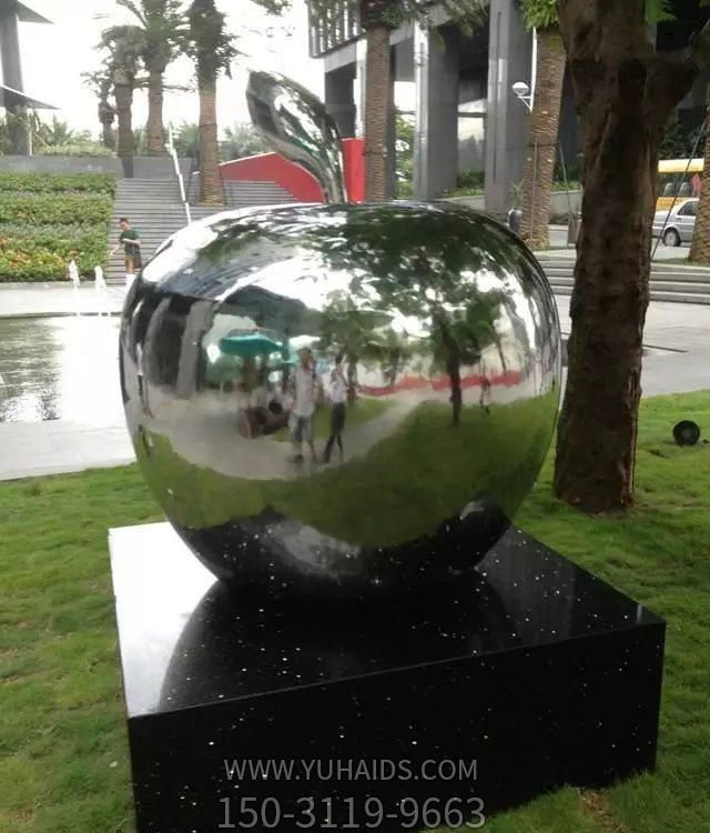 不锈钢苹果博鱼网页版 户外广场小区创意摆件