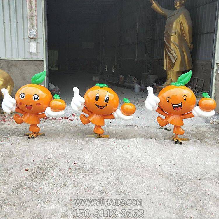 玻璃钢桔子砂糖橘博鱼网页版 卡通柑橘宝宝公仔博鱼网页版