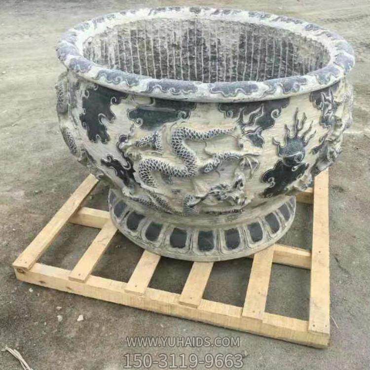 石雕鱼缸户外庭院摆放青石仿古养鱼花盆流水盆博鱼网页版