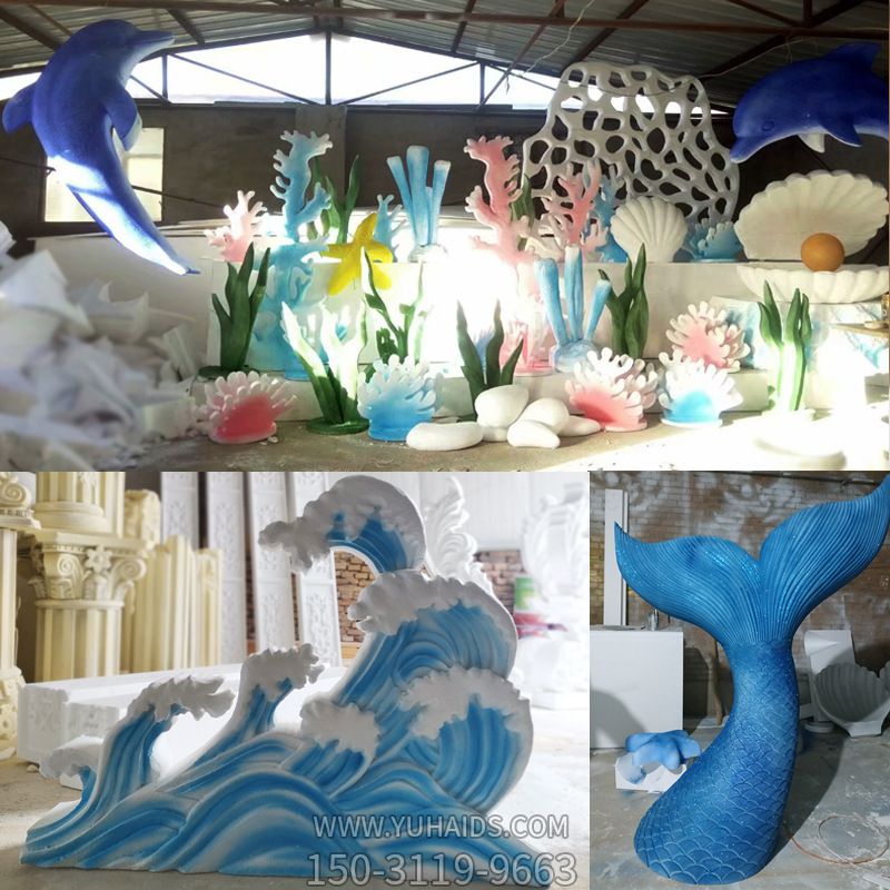 泡雕海洋鱼尾道具舞台背景欧式造型博鱼网页版