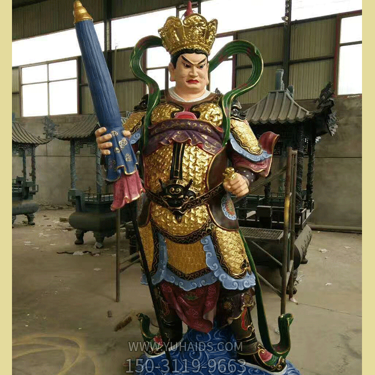 玻璃钢彩绘四大天王之北方多闻天王菩萨像博鱼网页版