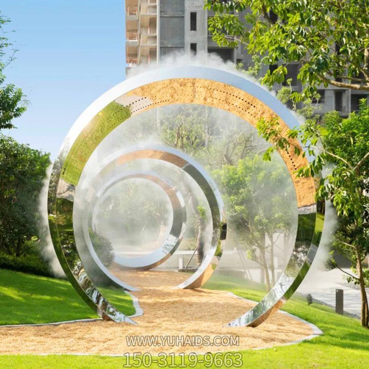 不锈钢镜面几何创意镂空喷泉博鱼网页版