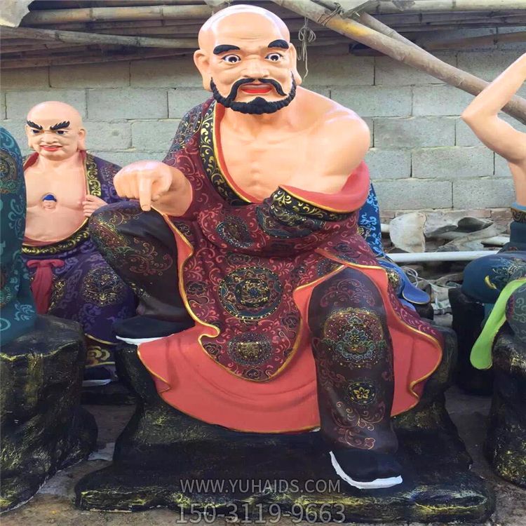 玻璃钢彩绘大型户外景区大型十八罗汉博鱼网页版