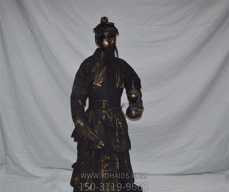 拿着葫芦的道士古代人物铜雕葫芦博鱼网页版