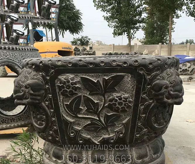 仿古招财石雕浮雕别墅大型景观缸博鱼网页版