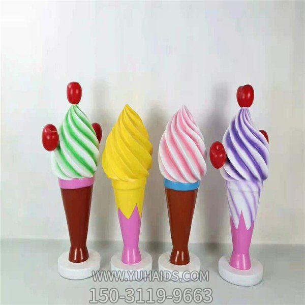甜品店摆放玻璃钢彩绘冰淇淋小品博鱼网页版
