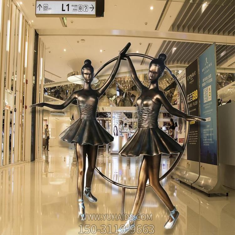 商场大厦铜雕跳舞的人物景观美陈摆件博鱼网页版