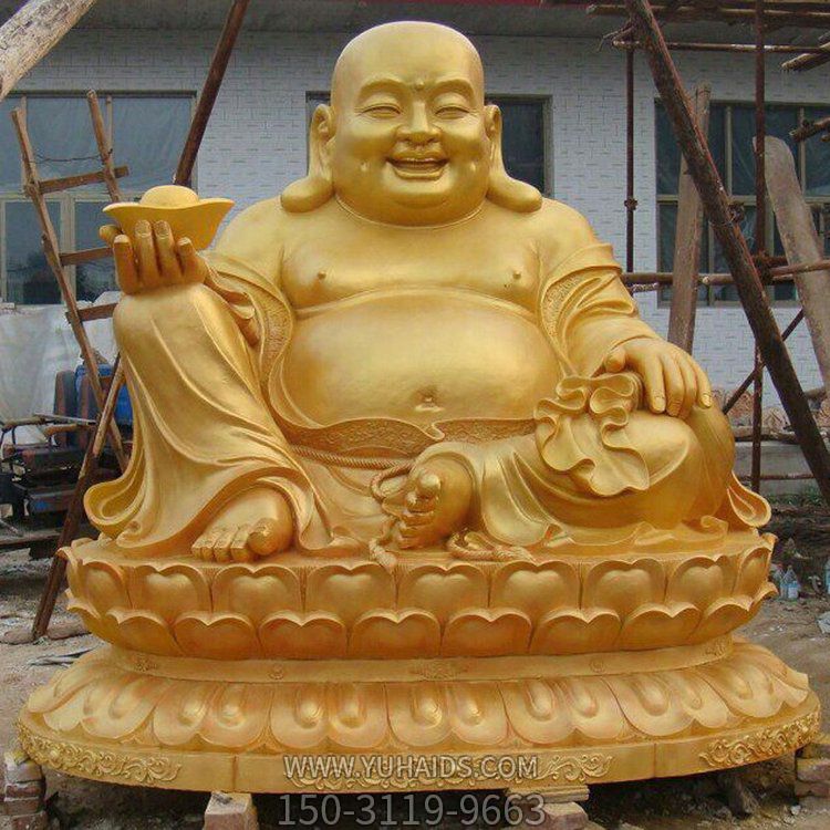 景区寺庙摆放金属坐莲花铜弥勒佛博鱼网页版