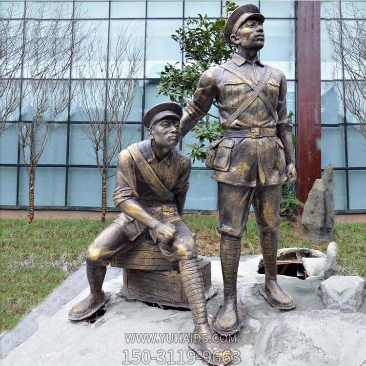 户外园林玻璃钢仿铜八路军人物博鱼网页版