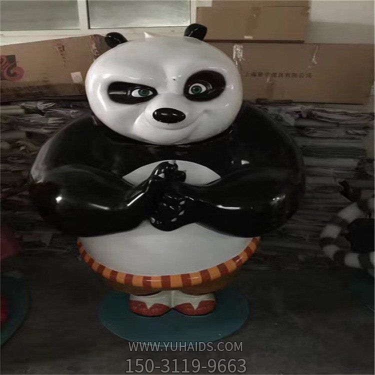玻璃钢卡通功夫熊猫  商场电影院摆件博鱼网页版