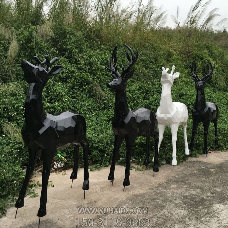 户外园林玻璃钢几何抽象梅花鹿博鱼网页版