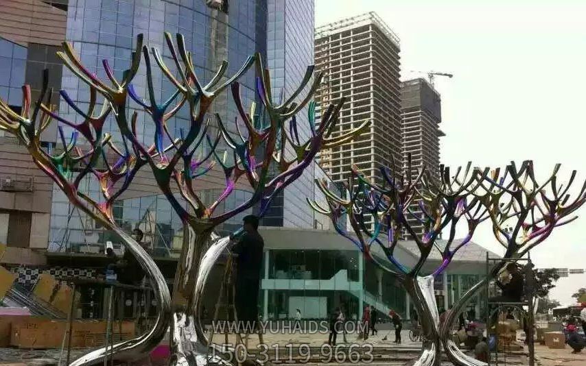 企业银行草坪摆放不锈钢树枝景观博鱼网页版 企业银行草坪摆放不锈钢树枝景观博鱼网页版
