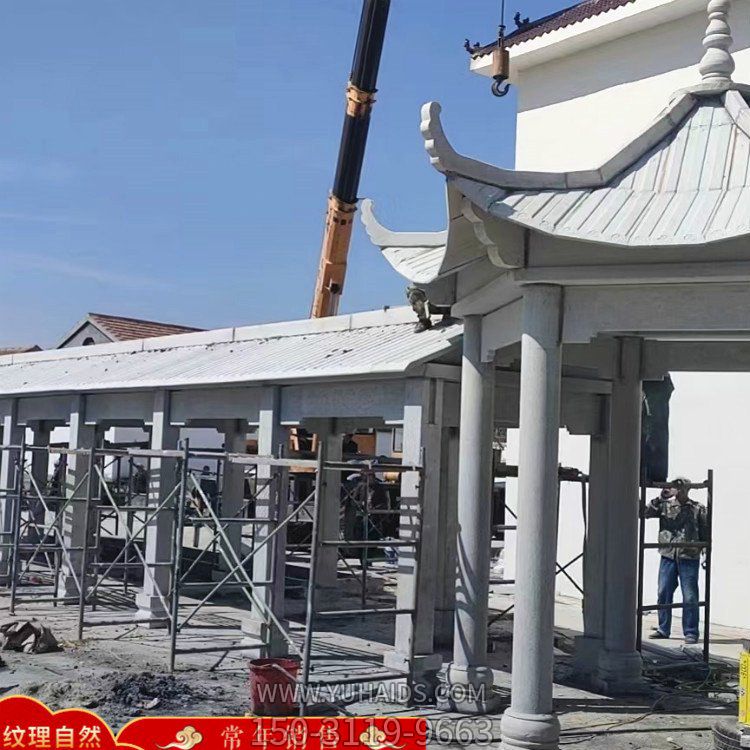 户外景观中式长廊大理石石雕园林景观博鱼网页版