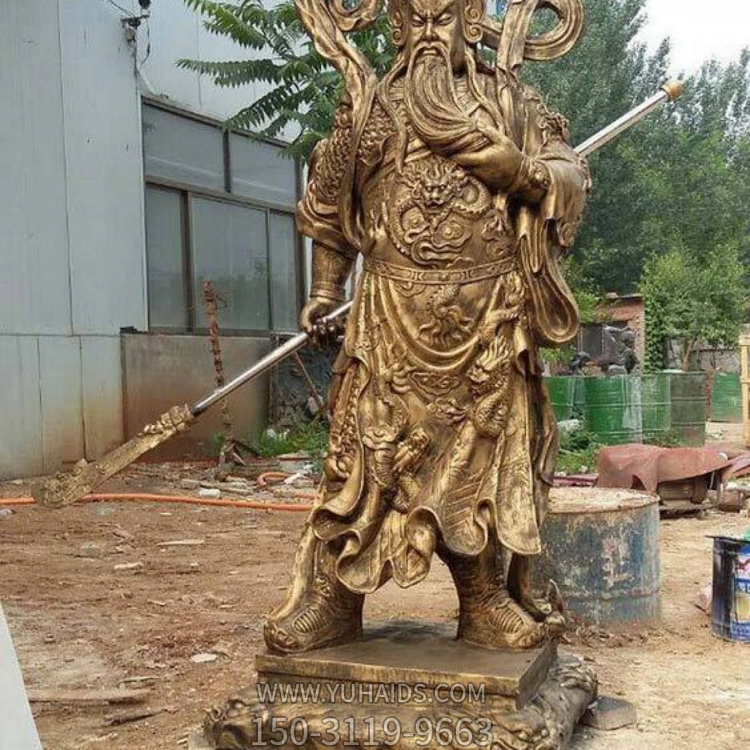 大型寺庙供奉佛像拿刀立式关羽武财神关公博鱼网页版