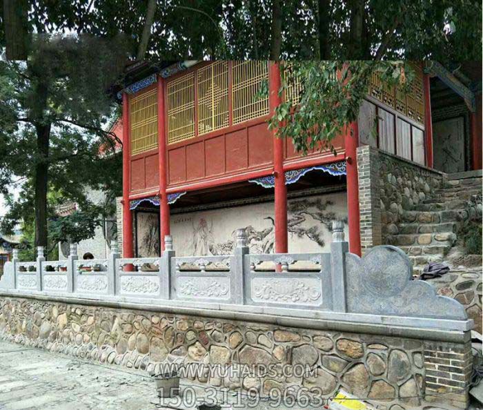 景区古建筑青石雕刻荷花防护栏杆石雕博鱼网页版