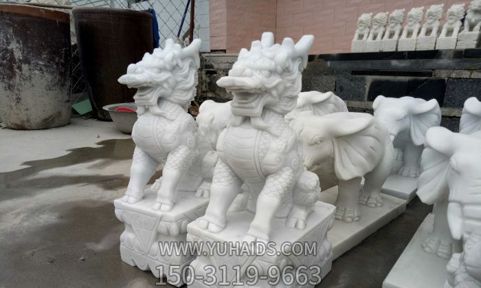 户外景区汉白玉石雕镇宅麒麟博鱼网页版 户外景区汉白玉石雕镇宅麒麟博鱼网页版