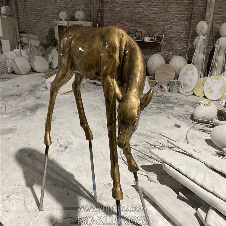 玻璃钢仿铜户外景观梅花鹿博鱼网页版