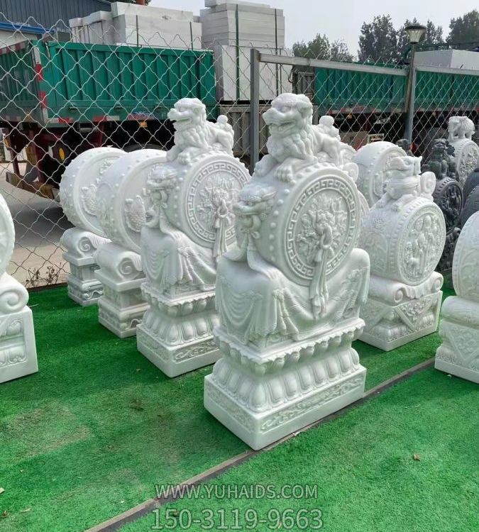 石雕汉白玉狮子抱鼓石庭院门口镇宅博鱼网页版