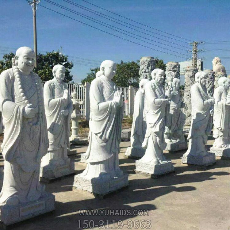 石雕十八罗汉佛像景区寺庙砂岩站立佛像摆件博鱼网页版