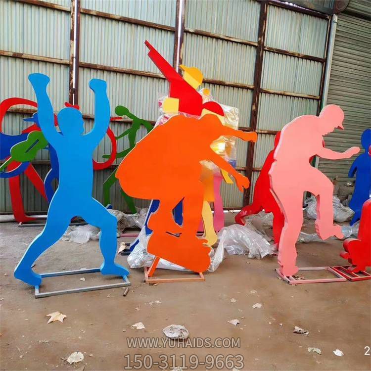 不锈钢几何剪影园林抽象远动的人物景观博鱼网页版