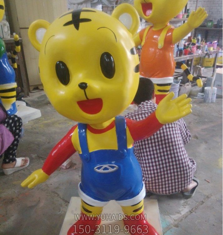 玻璃钢卡通彩绘创意景观小老虎博鱼网页版摆件