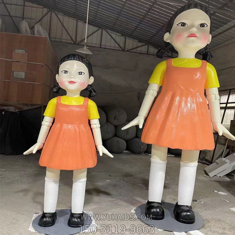 商场玻璃钢卡通公仔人物博鱼网页版 小女孩摆件