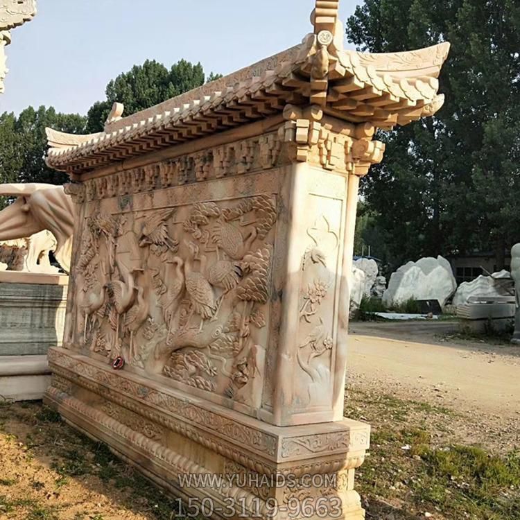 石雕浮雕山水牡丹花石浮雕中式浮雕照壁博鱼网页版