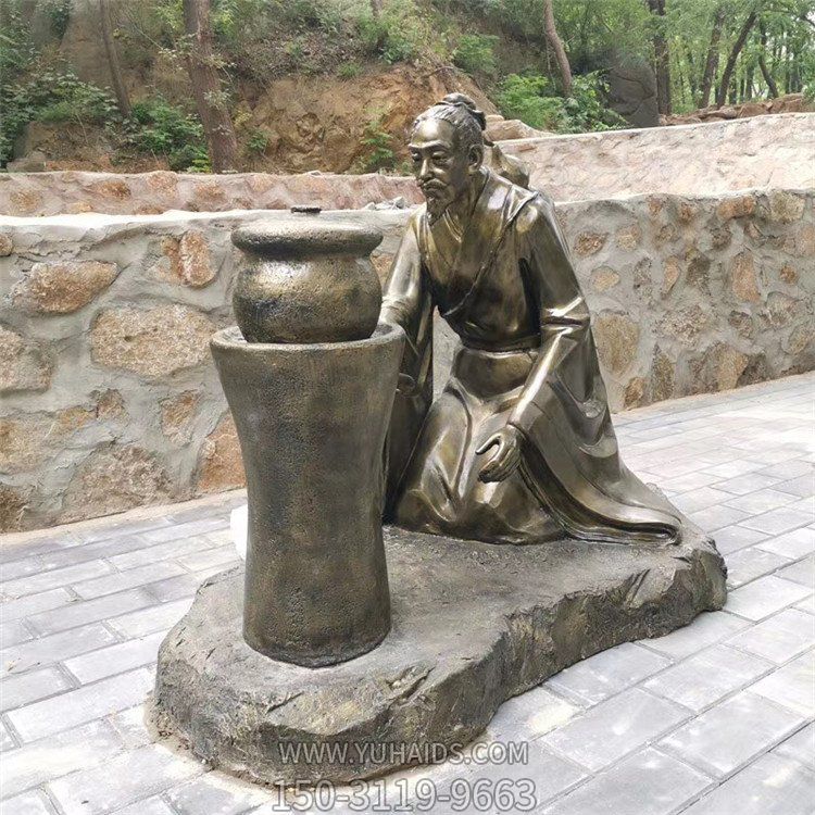 煎药古代人物，中医文化熬制中药玻璃钢仿铜情景博鱼网页版