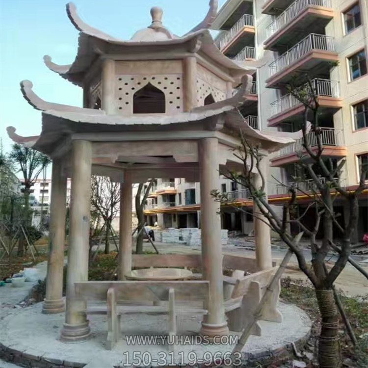 小区花园广场摆放休闲双层镂空凉亭博鱼网页版