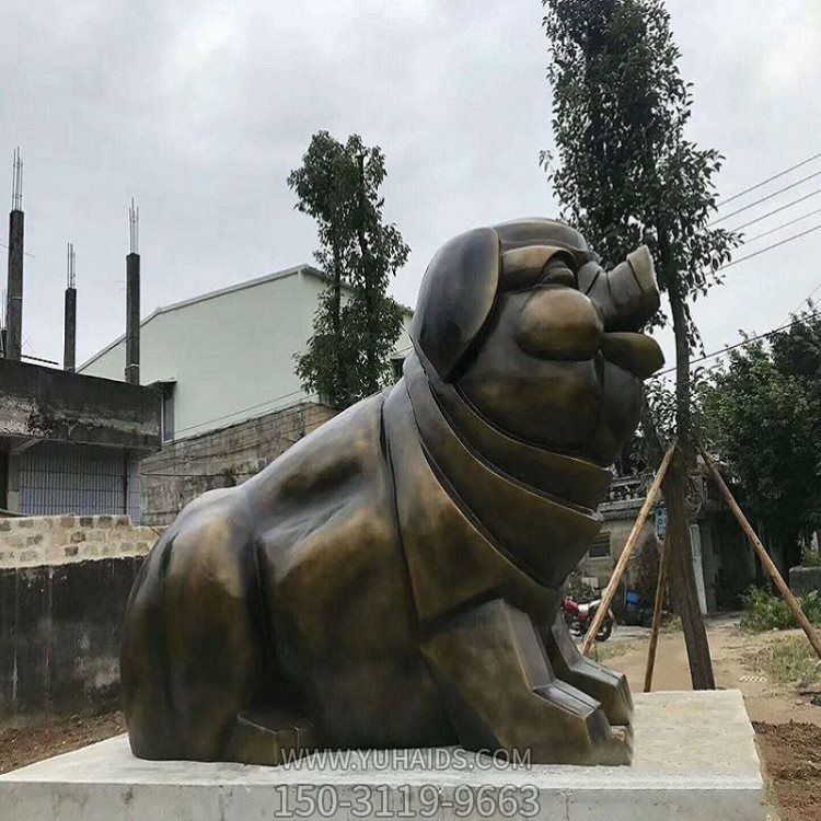 公园广场创意玻璃钢仿铜大型十二生肖动物猪博鱼网页版