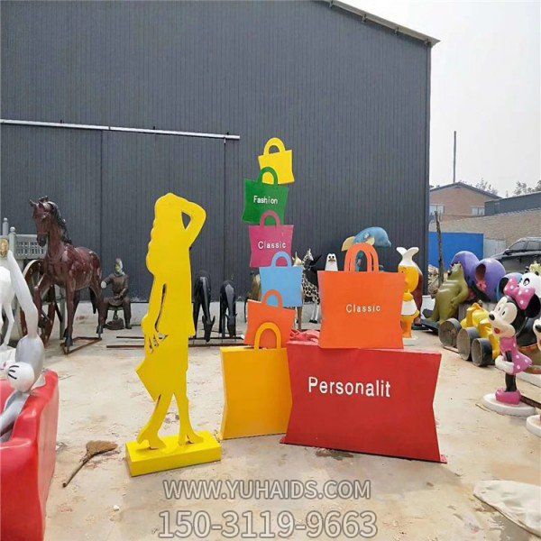 彩绘不锈钢抽象购物人博鱼网页版