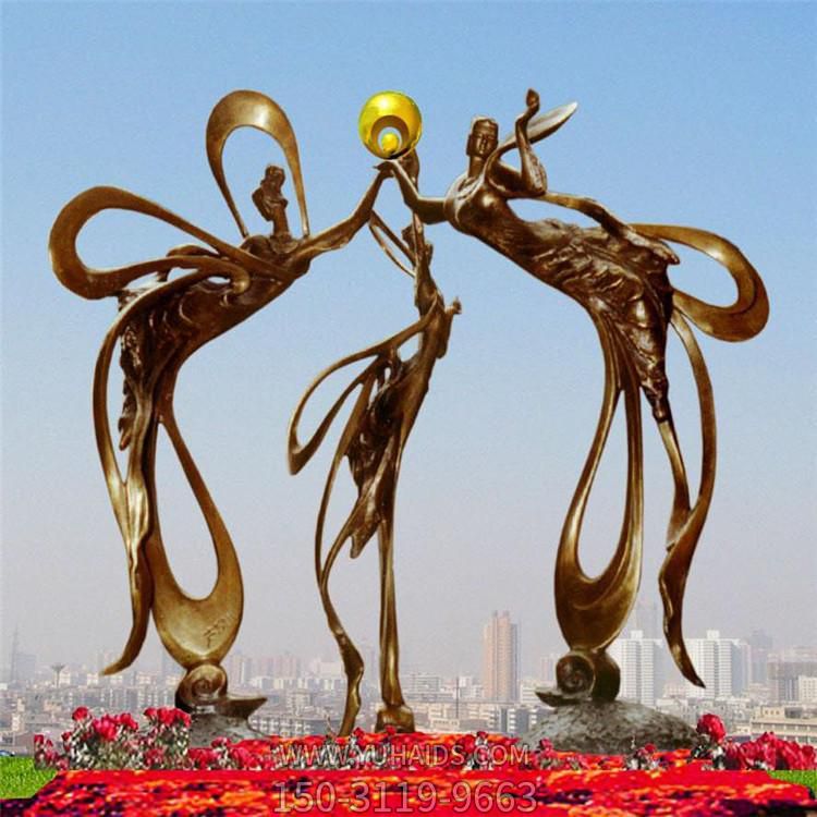 户外广场大型不锈钢抽象跳舞的人物博鱼网页版