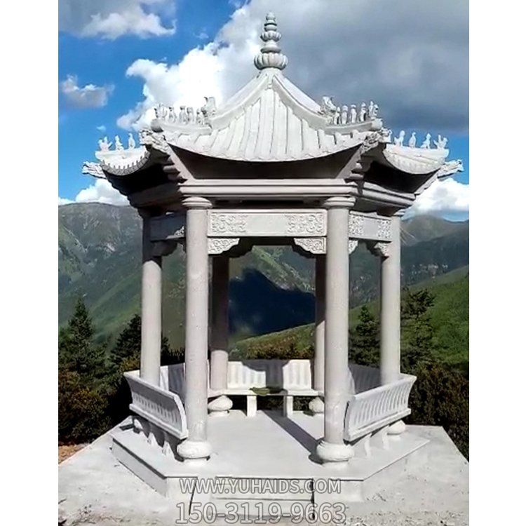 景点园林青石石雕仿古建六角凉亭博鱼网页版