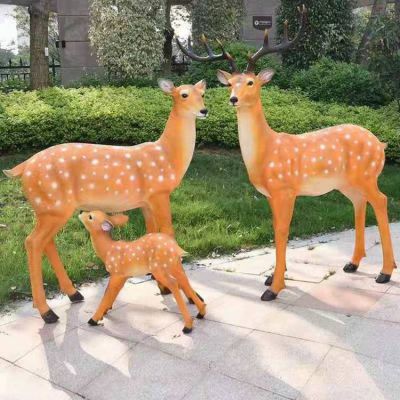 户外公园玻璃钢仿真动物景观梅花鹿博鱼网页版