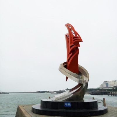 不锈钢抽象帆船博鱼网页版 广场海边景观帆船博鱼网页版标志物 帆船博鱼网页版