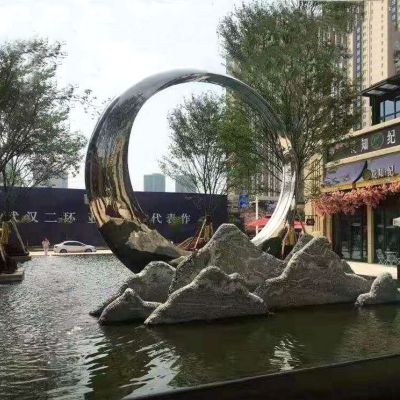 小区不锈钢环水景假山景观博鱼网页版