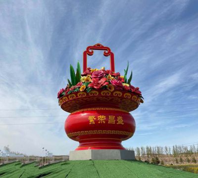 定制玻璃钢大型花篮博鱼网页版户外天安门广场公园花篮博鱼网页版